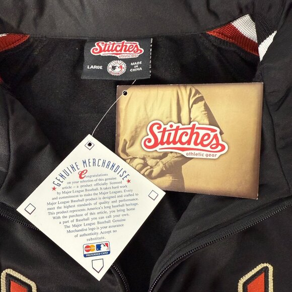 Arizona Diamondbacks MLB Stitches Athletic Gear Black Track Jacket Size Large - Picture 6 of 12